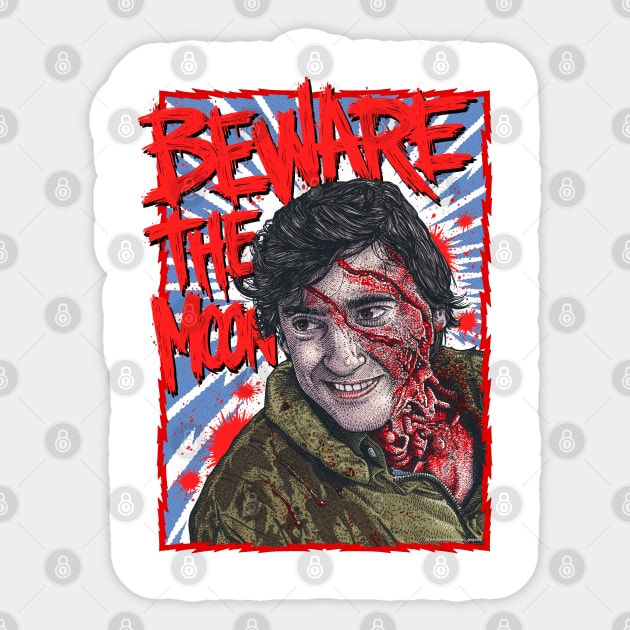 An American Werewolf In London Sticker by PeligroGraphics